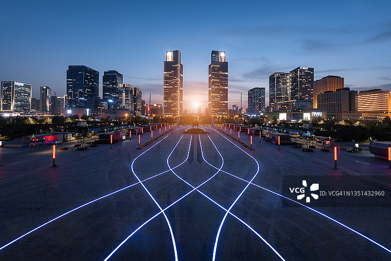 郑州夜景摩天大楼图片素材