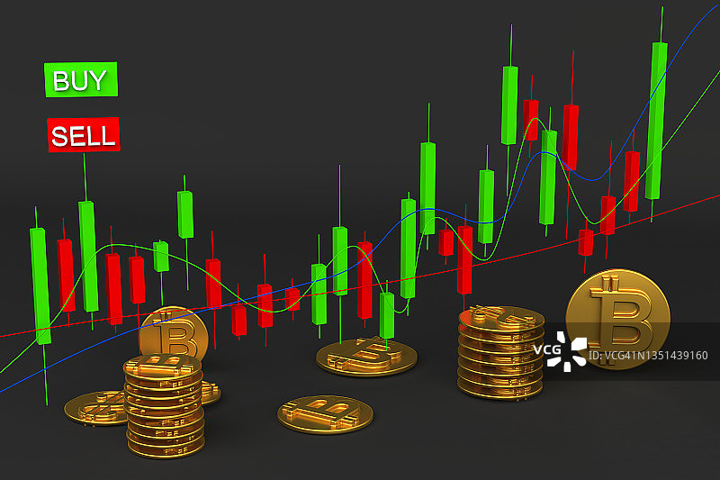 金融股票市场和加密货币交易投资概念图图片素材