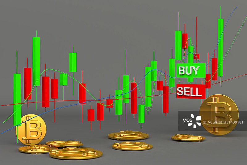 金融股票市场和加密货币交易投资概念图图片素材