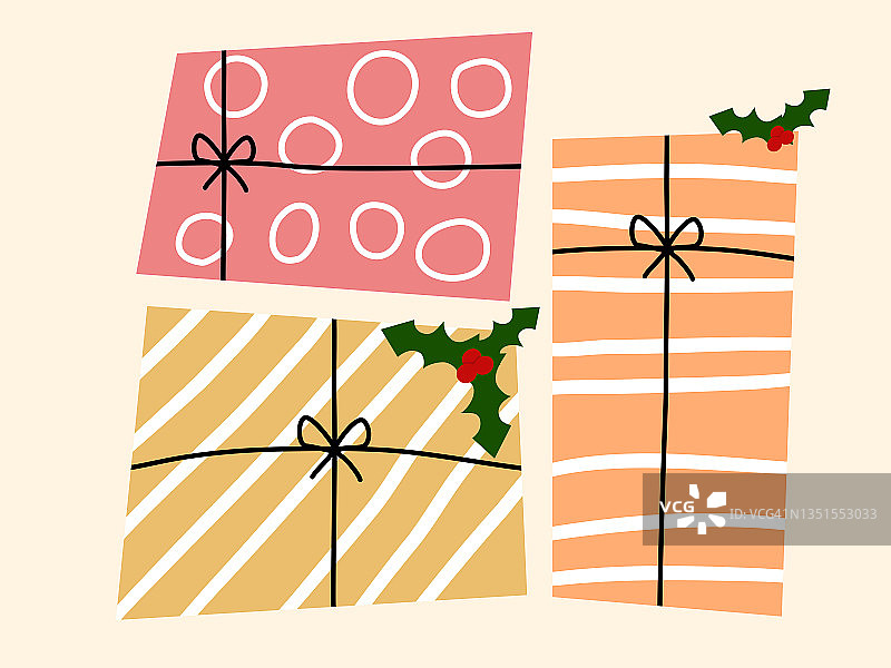 圣诞节礼物插画图片素材