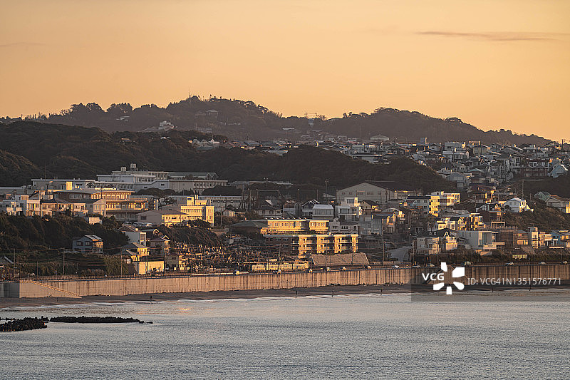 日本神奈川的海岸公路图片素材