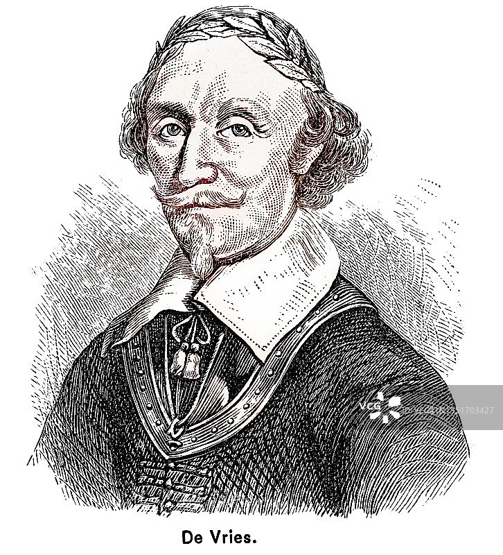 荷兰植物学家和早期遗传学家雨果·德·弗里斯肖像图片素材