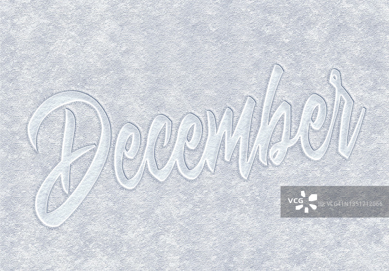 雪地中的“12月制造”字样图片素材