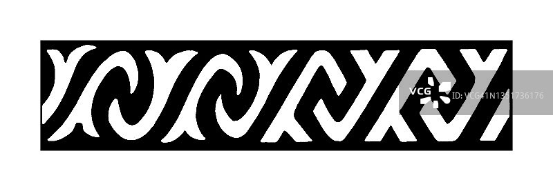 马来文化-达雅克雕刻古董插画图片素材