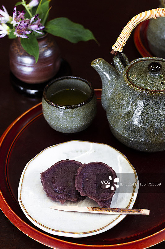 红豆沙草饼图片素材