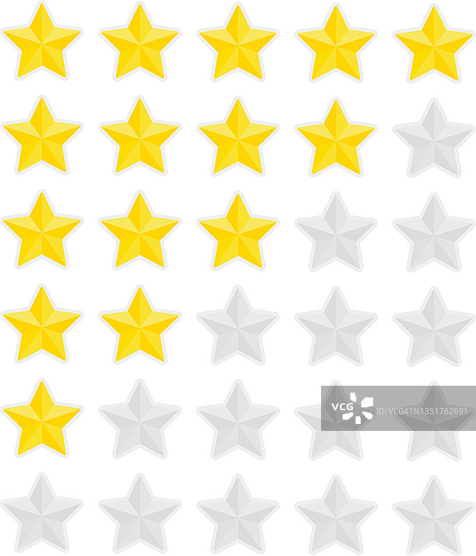 一组五星图标图片素材