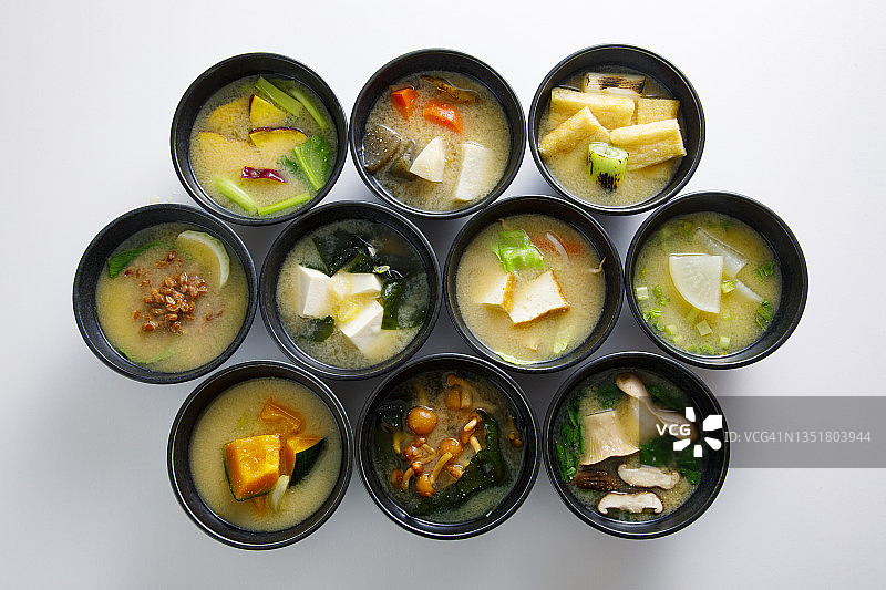 日式自制味噌汤纯素食谱图片素材