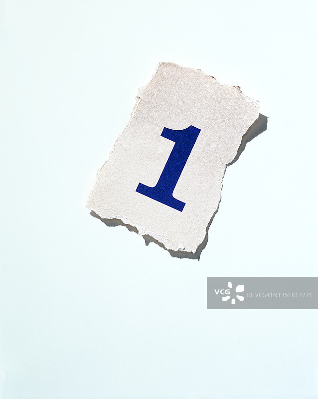 数字1在纸上图片素材