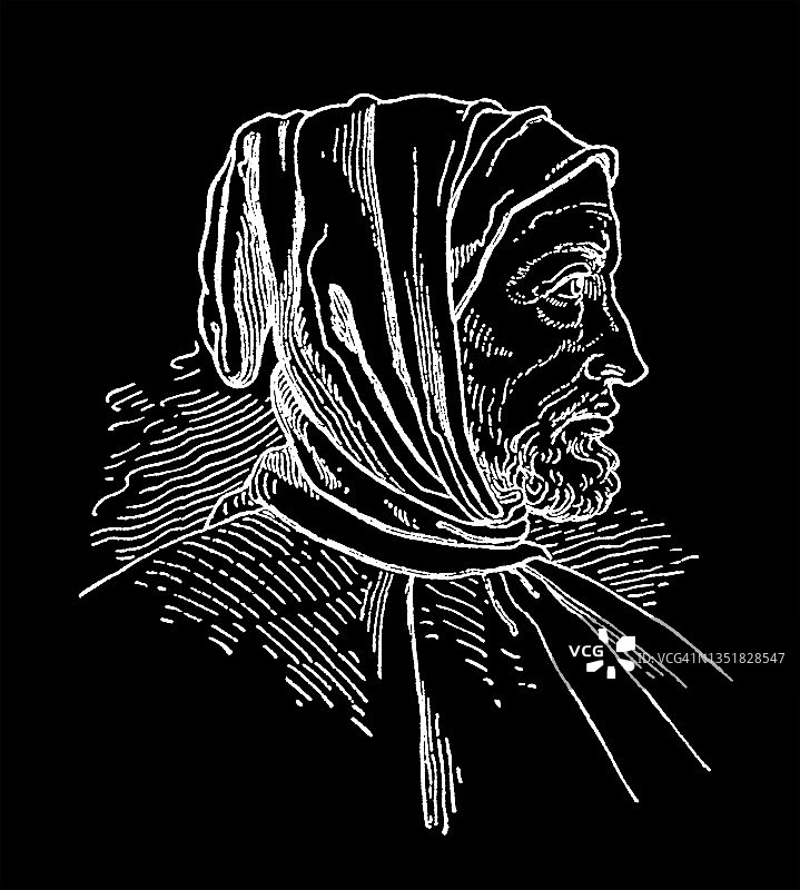 意大利画家契马布埃肖像图片素材