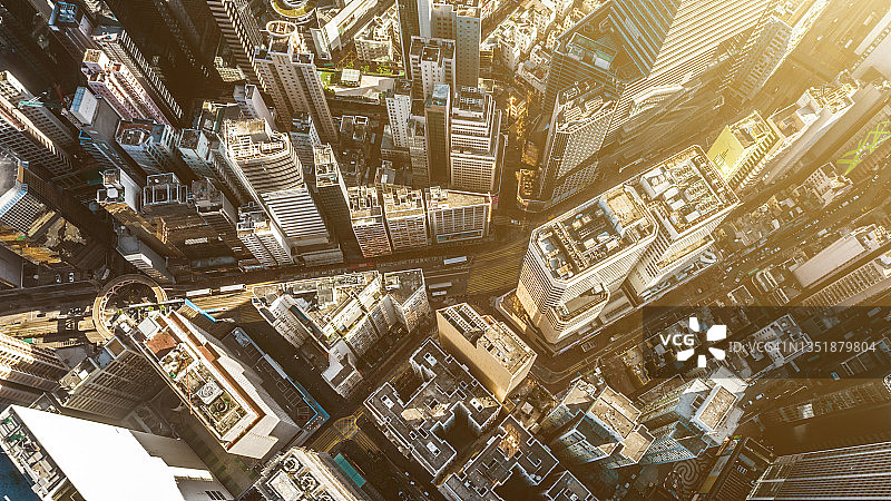 无人机俯瞰香港城市图片素材