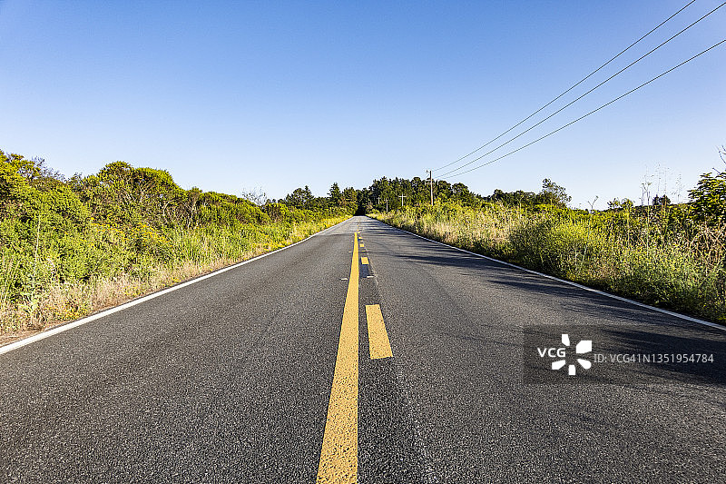 乡村公路的低角度视图图片素材
