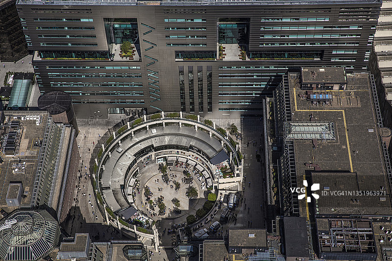 英国伦敦布罗德盖特环形广场鸟瞰图图片素材