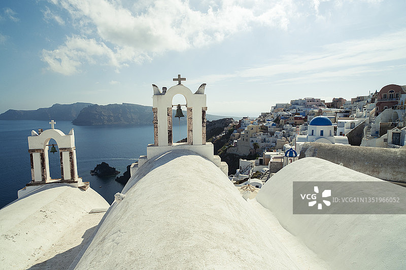 希腊圣托里尼岛地中海风格建筑景观图片素材