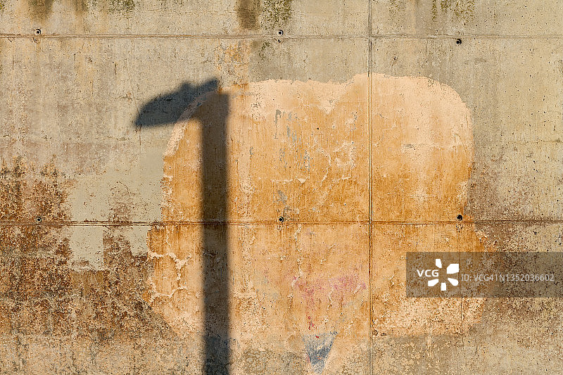 墙上的街灯阴影图片素材