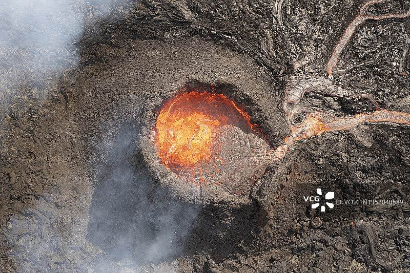 火山喷发（鸟瞰视角）图片素材