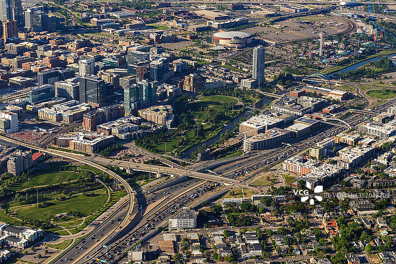 科罗拉多州丹佛市的春天航拍图片素材