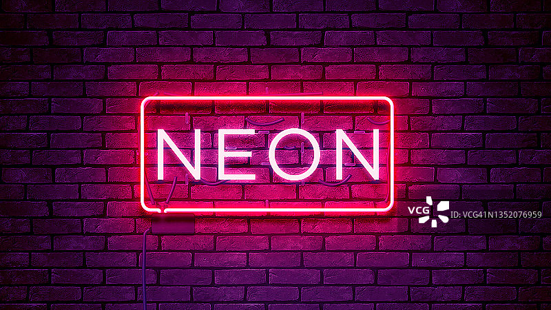 霓虹灯文字图片素材