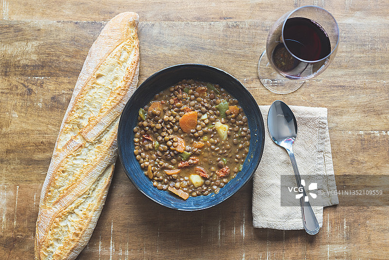 美味的扁豆碗图片素材