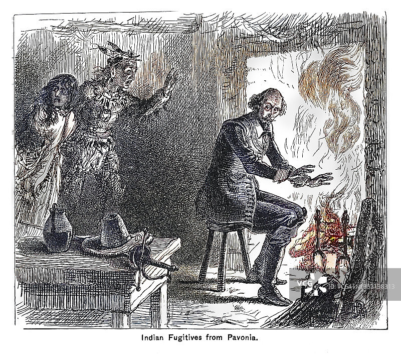 来自帕弗尼亚的印度逃犯古老雕刻插图图片素材