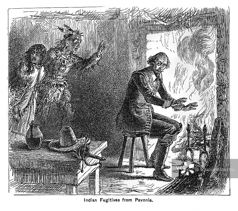 来自帕弗尼亚的印度逃犯古老雕刻插图图片素材