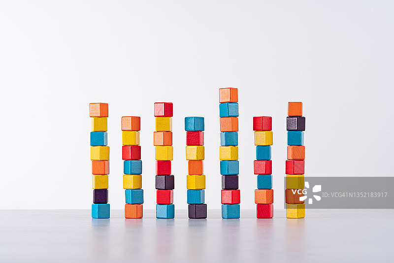 木块堆叠条形图图片素材