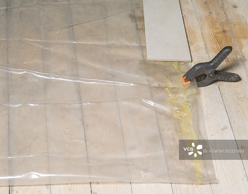 自制塑料庇护所或露营袋图片素材