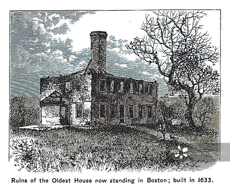 约翰·威廉·切里的《我漫步在海边》乐谱和歌词古老雕刻插图图片素材