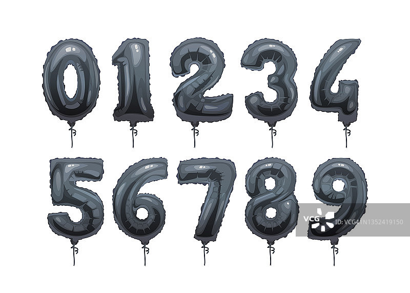 生日派对氦气球数字图片素材