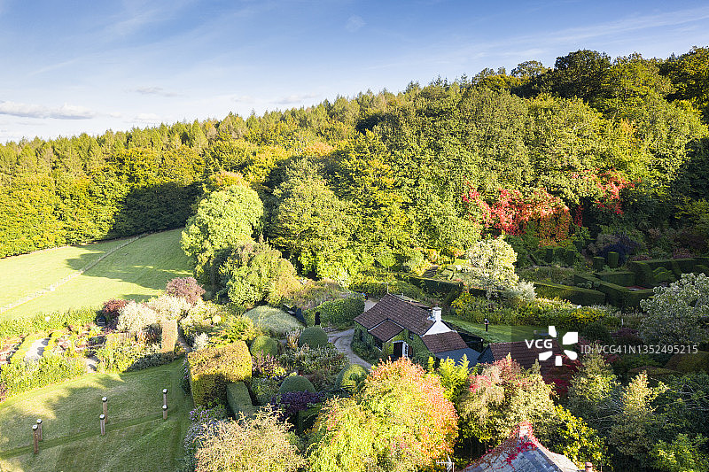 花园及周边林地景色（航拍）图片素材