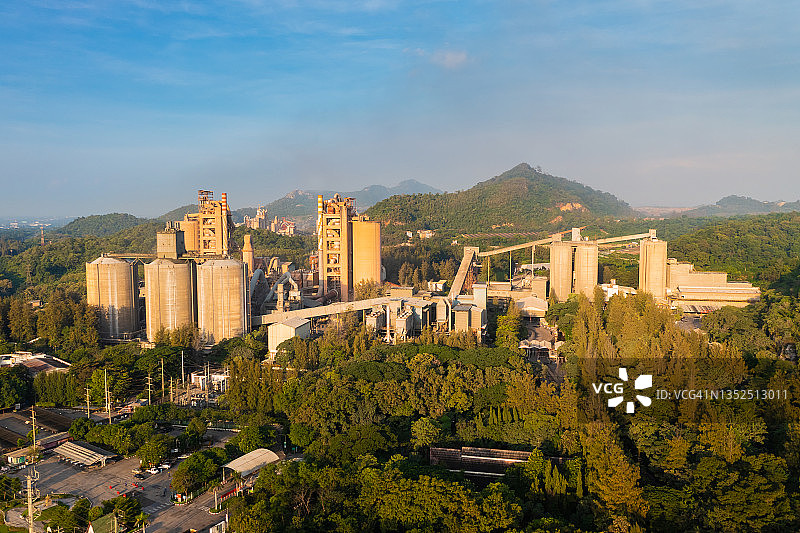 水泥混凝土制造厂航拍图片素材