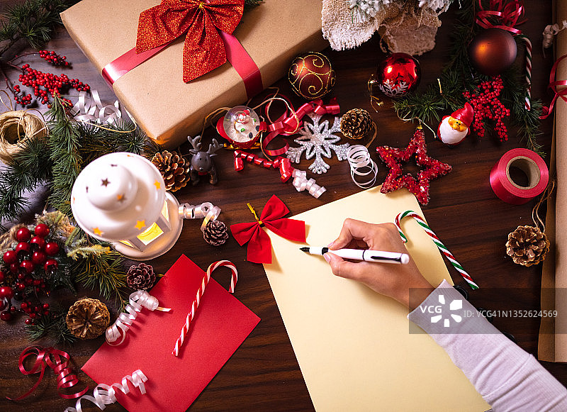 书写圣诞愿望图片素材