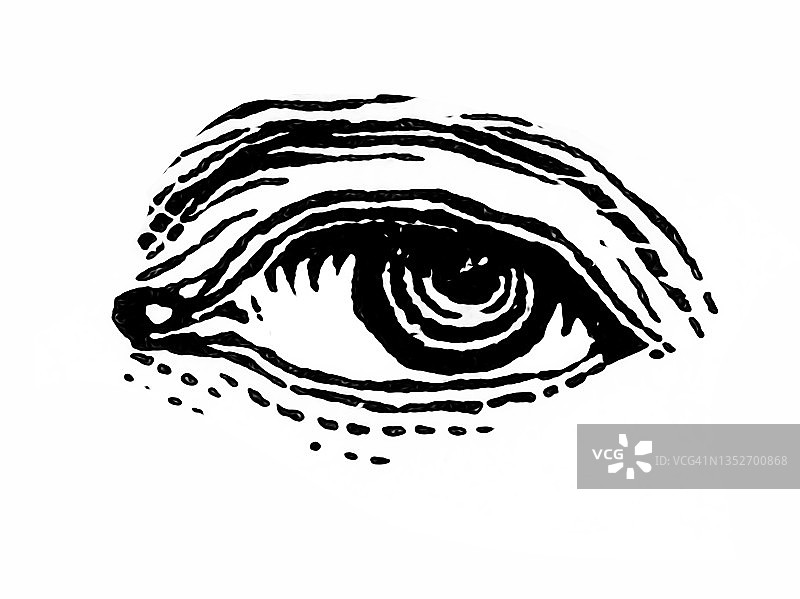 人眼的古老雕刻插图图片素材