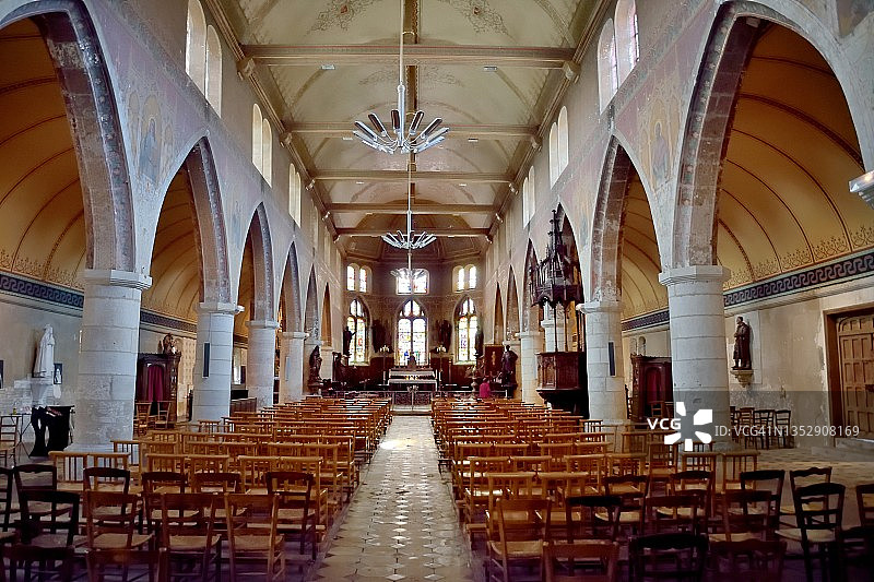 翁弗勒尔圣莱昂纳多教堂内部图片素材