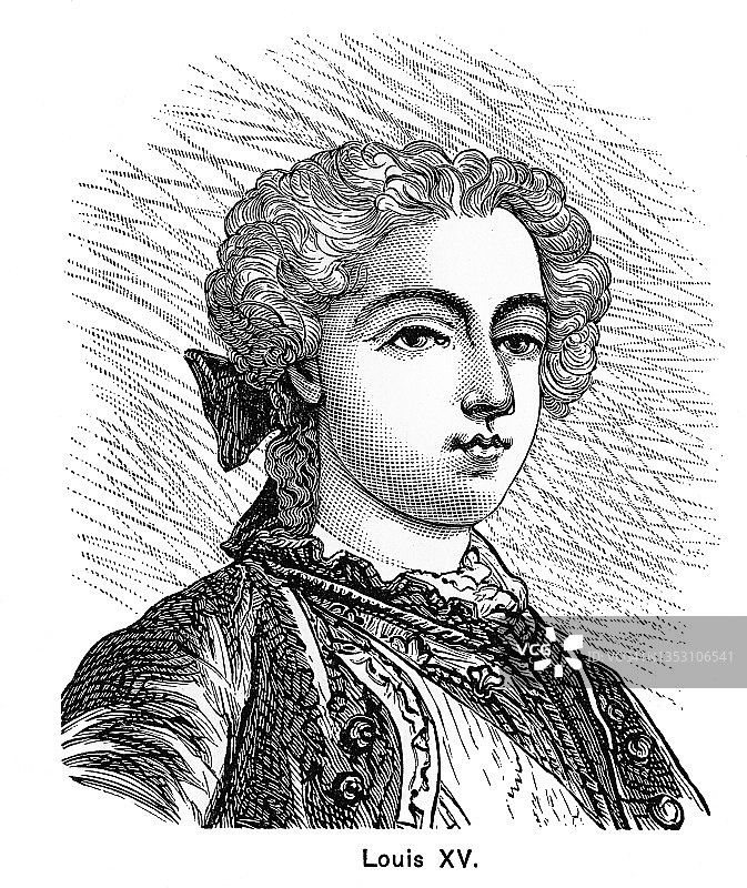 法国国王路易十五的肖像图片素材