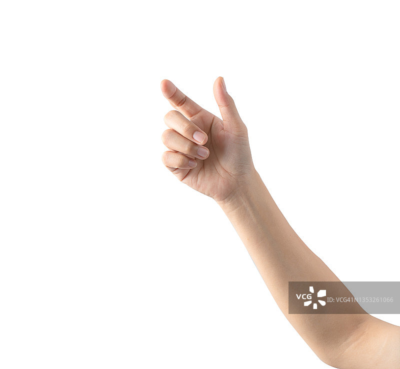 女性手臂，包括手和手指，身体部位，白色背景隔离图片素材