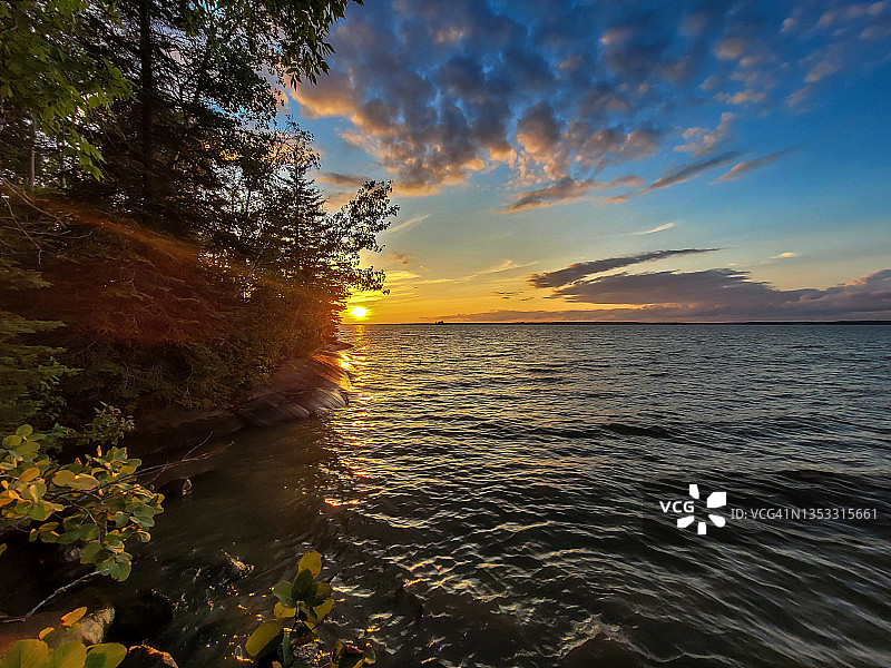 夏季湖泊日落 4图片素材