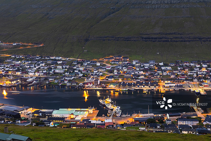 法罗群岛克拉克斯维克阴天傍晚景色图片素材