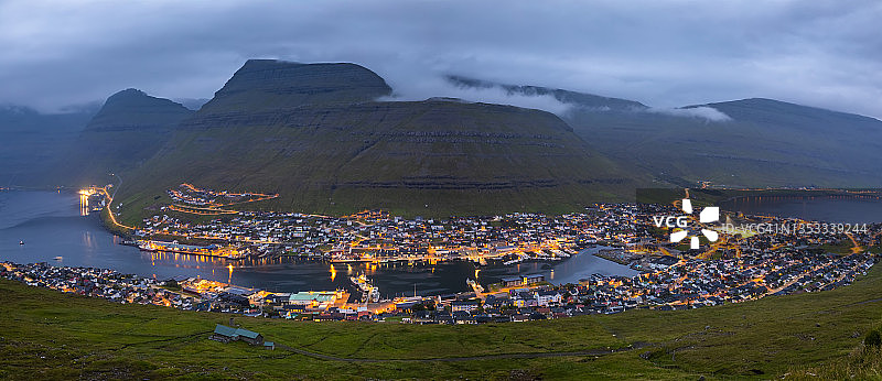 法罗群岛克拉克斯维克阴天傍晚景色图片素材