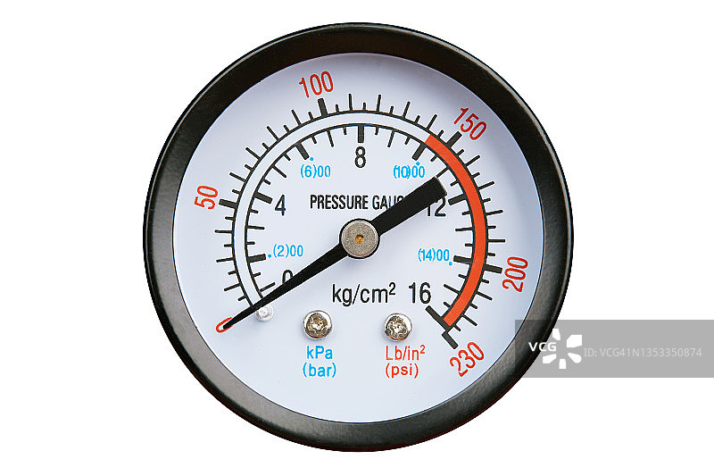 白色背景上的压力计图片素材