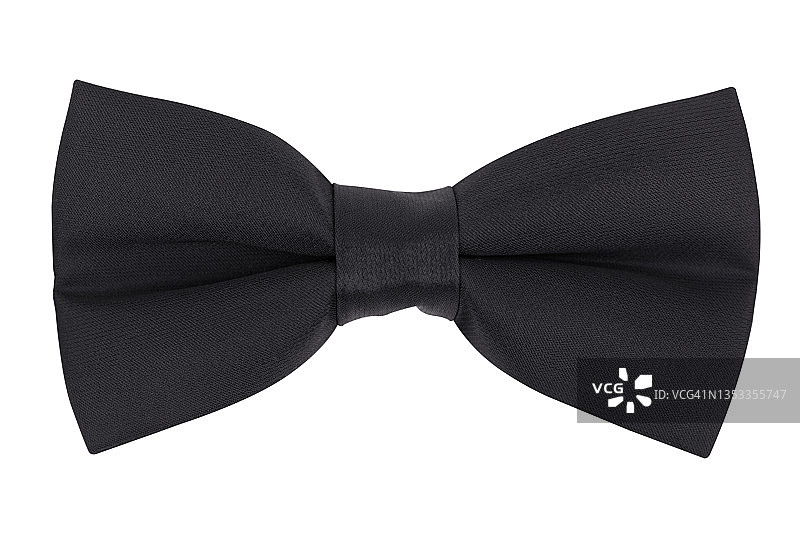 白色背景上的黑色领结图片素材
