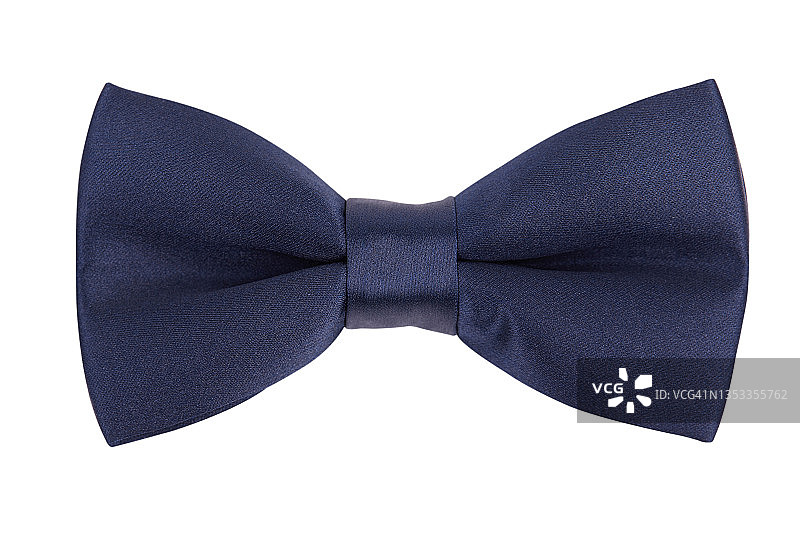 白色背景上的蓝色领结图片素材