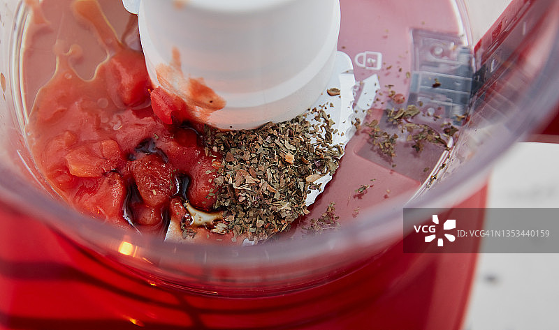 食品加工机与番茄酱制作图片素材