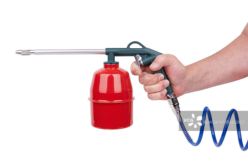 手持重力流动杯，白色背景图片素材