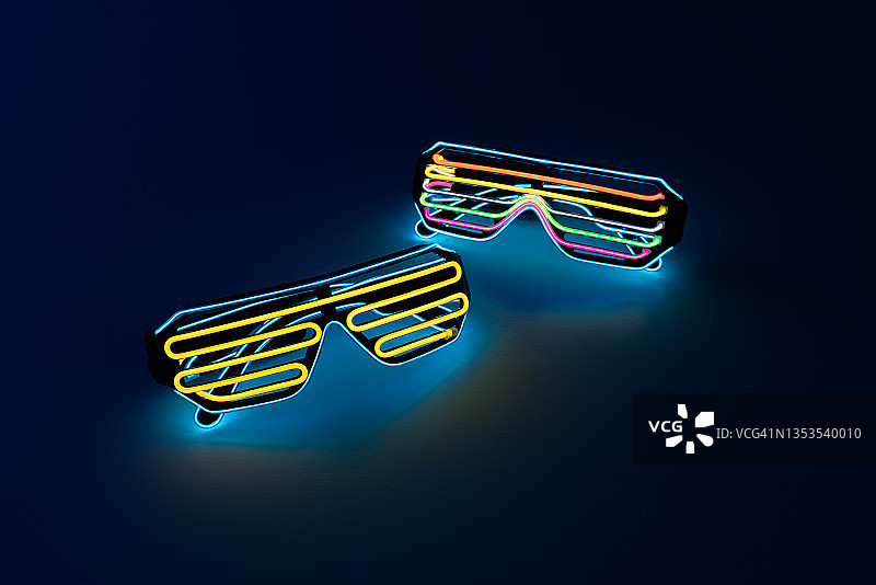 发光百叶窗眼镜图片素材