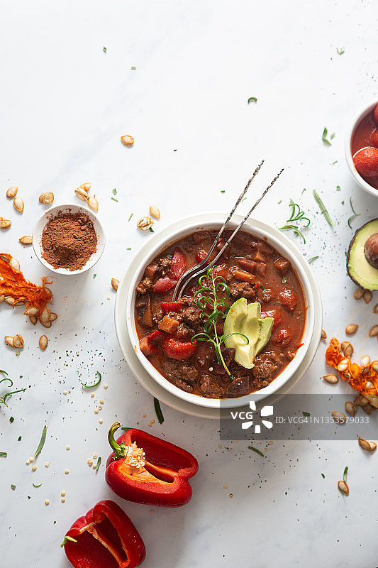 牛油果番茄古食谱辣椒图片素材