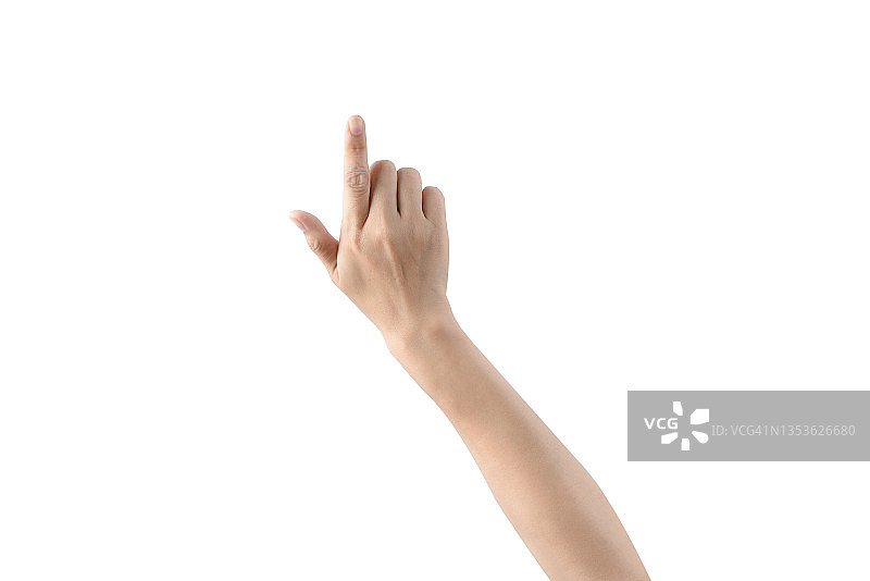 白色背景上的抽象年轻女子手部图片素材