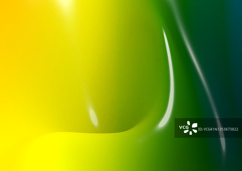 绿色和黄色渐变背景，带有流动曲线和文本空间图片素材