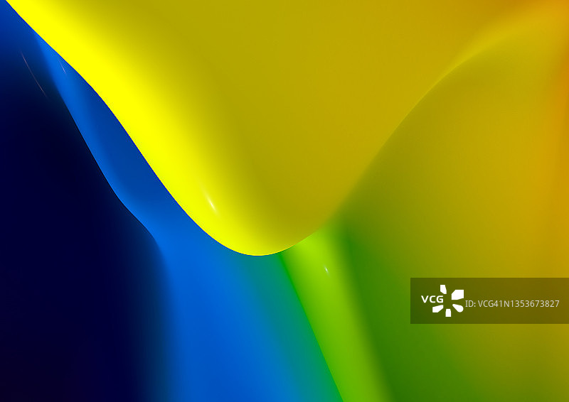 高对比度黄色和蓝色曲线背景图形设计图片素材
