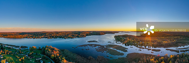 空中米湖和特伦特河，黑斯廷斯，加拿大图片素材