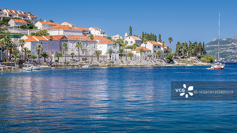 克罗地亚科尔丘拉岛古镇风光图片素材